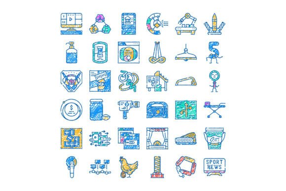 Download Scribble Style Colorful Abstract Icons C - Abstract icons Collection