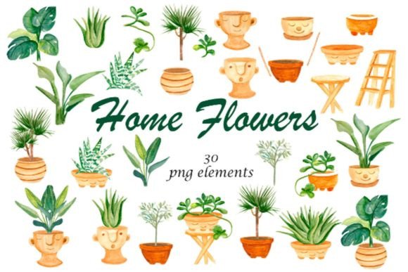 Download House Plants, Boho Home Decor Watercolor - House Collection