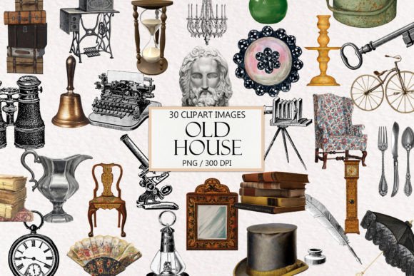 Download Vintage Old House Object Clipart - House Collection