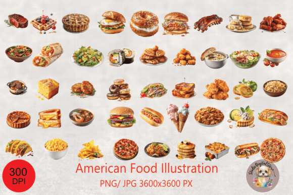 Download American Foods Illustrations Transparent - Illustration Collection