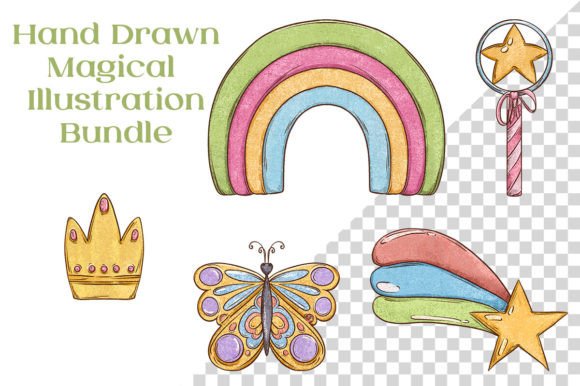 Download Cute 5 Magical Hand Drawn Illustrations - Illustration Collection