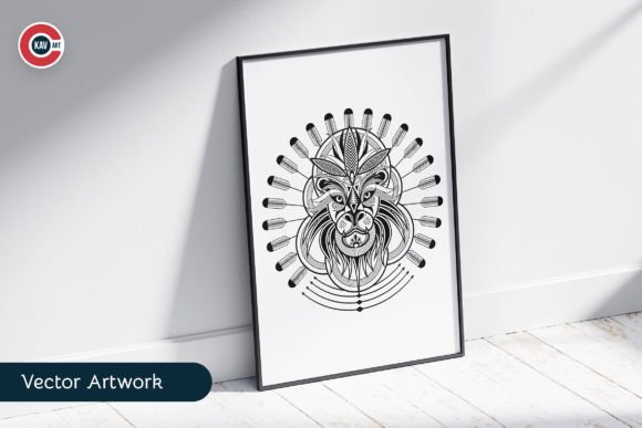 Download Modern Line Art Lion Vector Artwork - Artwork Collection