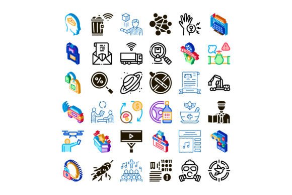 Download Diverse Abstract Icons Illustrating Mode - Premium Resources