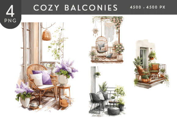Download Cozy Balcony Lifestyle PNG Illustration - Illustration Collection