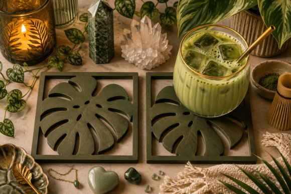 Download Hand Drawn Monstera Coaster STL 3D Print - Premium Bundle