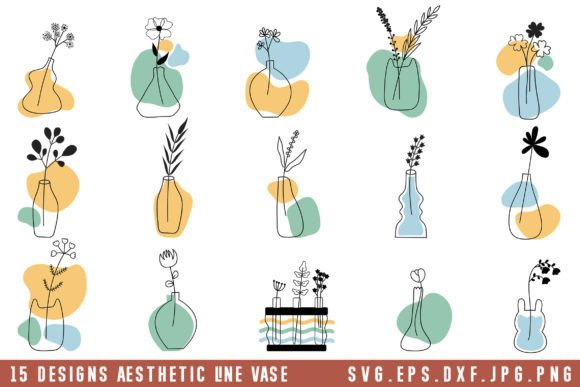 Download Aesthetic House Plant in Vase Line Art - House Collection