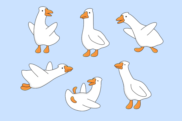 Download Goose, Geese Set of Illustrations - Illustration Collection