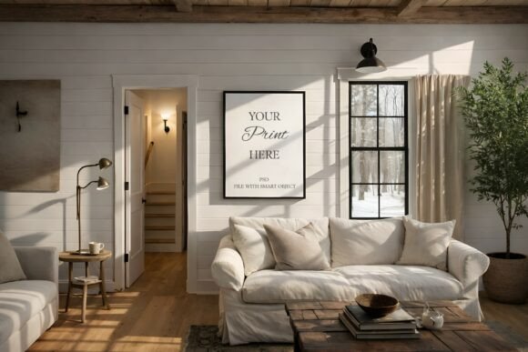 Download Modern Farmhouse Living Room Art Mockup - House Collection